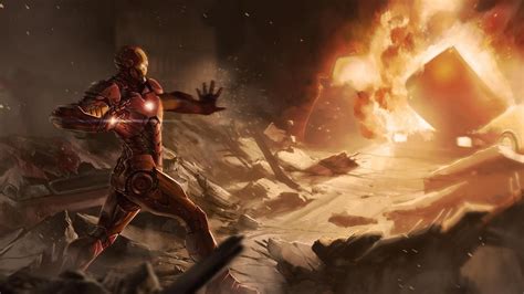 🥇 Iron Man Explosions Concept Art Wallpaper 6705