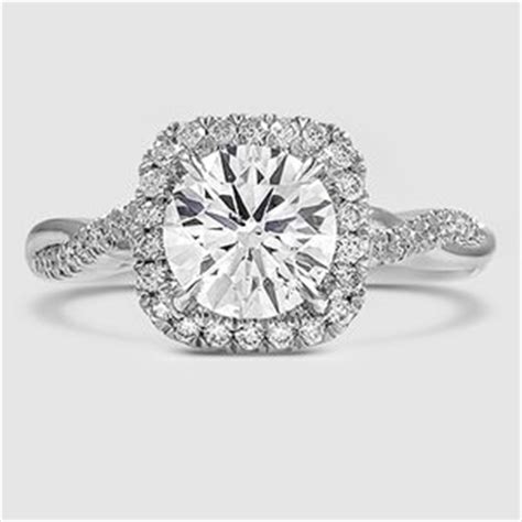 Twist Halo Engagement Ring Twisted Vine Halo Brilliant Earth