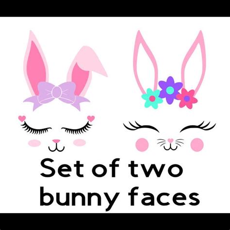 These cut files include 3 separate styles of a included are svg, eps, dxf, and png files that can be used as clipart or as cut files that are. Bunny faces svg / set of two / bunny svg / easter svg ...