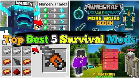 Top 5 Survival Mod Best Top 5 Survival Addons Mcpe Addons Youtube