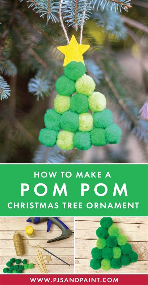 Pom Pom Christmas Tree Ornament Easy Christmas Crafts