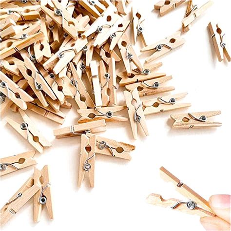 Mini Clothes Pins For Photo 50pcs 25mm Colorful Natural Wood