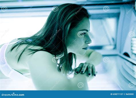 Beautiful Woman Tanning In Solarium Stock Image Image Of Skin Cosmetics 69871137