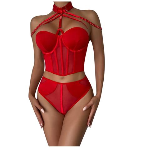 Zzwxwa Sexy Lingerie For Women 2024 Naughty Ladies Fashion Sexy Lingerie Solid Color Mesh Metal