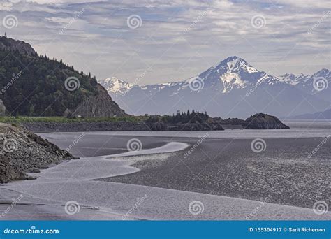 Turnagain Arm Of Cook Inlet And The Chugach Mountains Stock Image