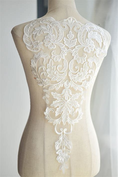 Gorgeous Ivory Bridal Lace Applique Wedding Gown Applique Etsy