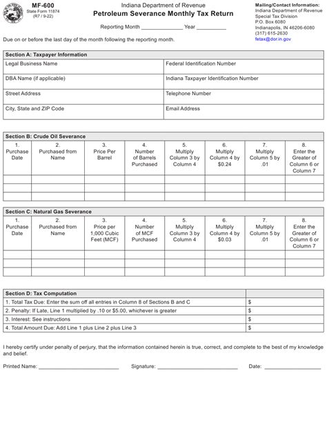 Form Mf 600 State Form 11874 Fill Out Sign Online And Download