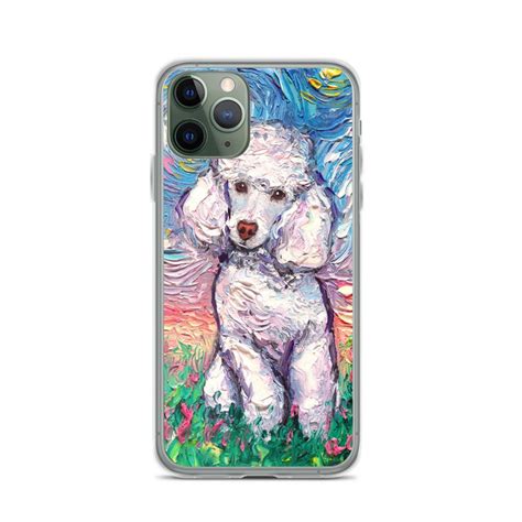 White Poodle Night Iphone Case Dog Lover Phone Protector Etsy