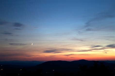 Crescent Moon At Sunset Free Nature Stock