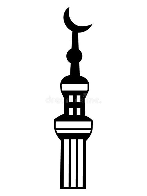 Silhouette Picture Of An Islam Mosque Minaret Stock Vector