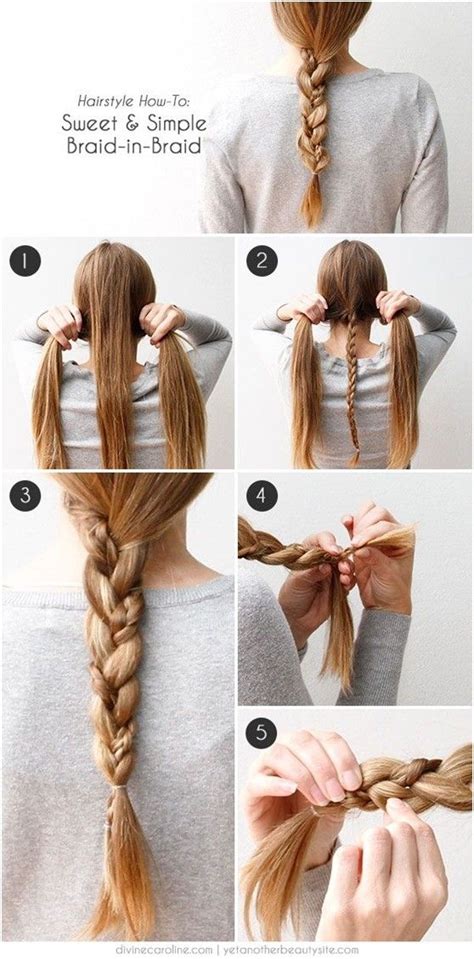 Once the braid is secured, pancake it by tugging at small pieces of your braid so step 5: 20 Cute and Easy Braided Hairstyle Tutorials