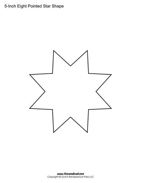 Free Eight Pointed Star Shapes Blank Printable Shapes For Kids