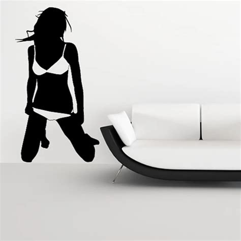 Vinyl Wall Decal Removable Bikini Sexy Lady Wall Art Sticker People Silhouette Living Room Home