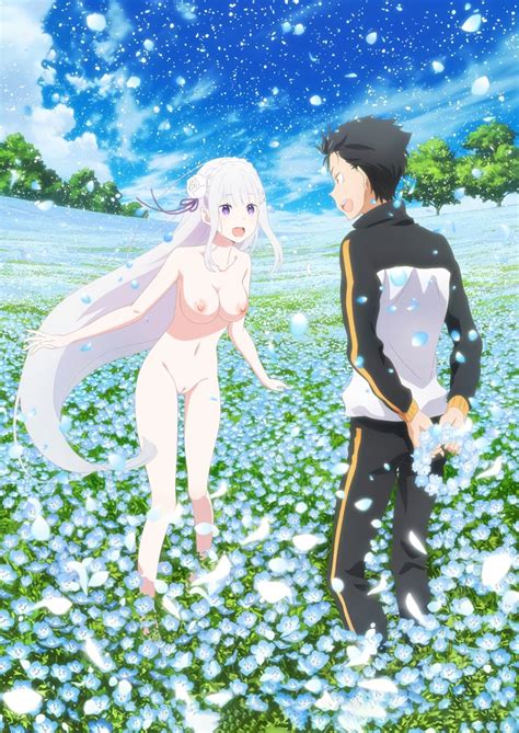 Rule 34 1girls Breasts Emilia Rezero Female Flower Long Ears Long