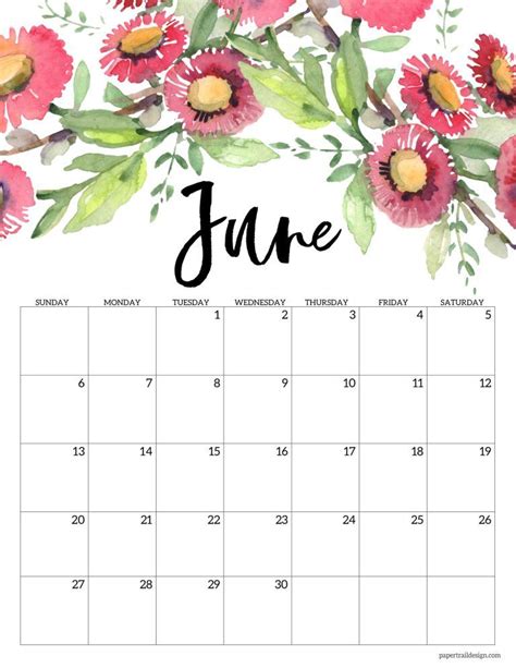 Free Printable 2021 Floral Calendar Paper Trail Design In 2020