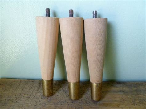 By waddell (131) 28 in. Set of 3 Vintage Unfinished Raw 6'' Wooden Furniture Legs ...