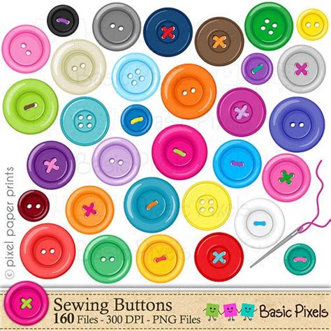 Button Clipart Digital Clip Art Personal And Commercial Use Etsy