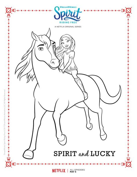 Spirit Riding Free Spirit And Lucky Coloring Page Mama Likes This