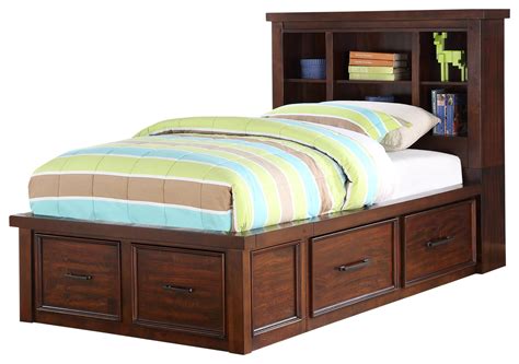 The stylish and comfortable canopy bed can be decorated with modern colors and can be decorated in a variety of styles. HAYWARD TWIN BOOKCASE BED WITH STORAGE DRAWERS | Walker's ...
