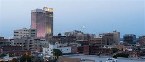 Panoramic View Downtown Omaha Nebraska City Skyline Stock Photo Image