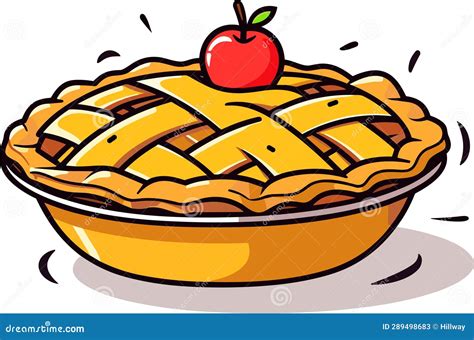Apple Pie Traditional American Apple Pie Vector Illustration Stock Illustration Illustration