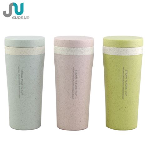 biodegradable rice husk fiber plastic wheat straw mug reusable coffee cup china wheat straw