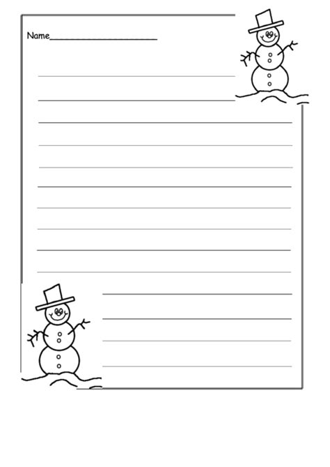 Snowman Writing Template