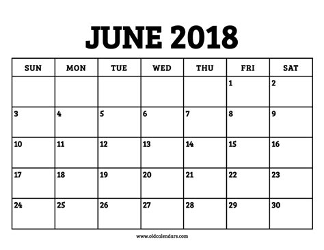 Printable Calendars June Printable World Holiday