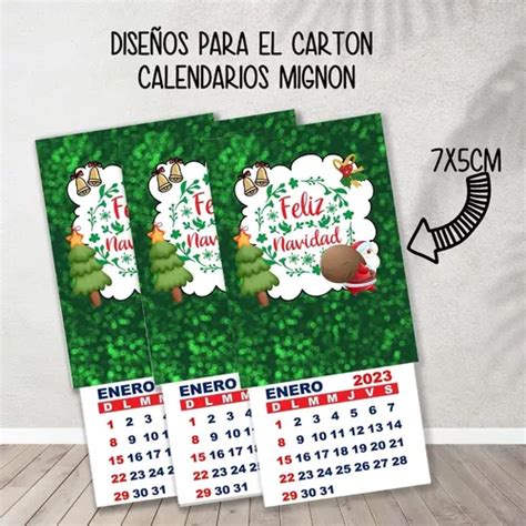 kit Imprimible Diseños Carton Calendarios Mignon Navidad en venta en San Cristóbal Santa Fe