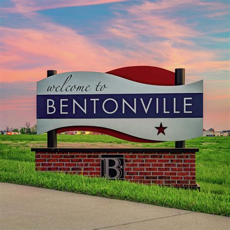 Trail Of Two Cities Welcome To Bentonville Sign Arkansas Razorback