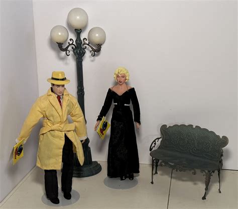 Vintage 1990 Applause Dick Tracy And Madonna Breathless Mahoney Doll Set