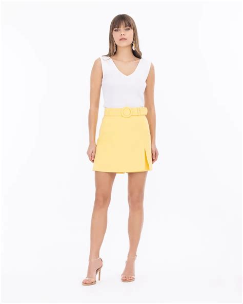 belted mini short skirt secilstore