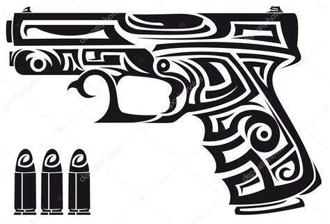 Pin On Gun Tattoo Stencils