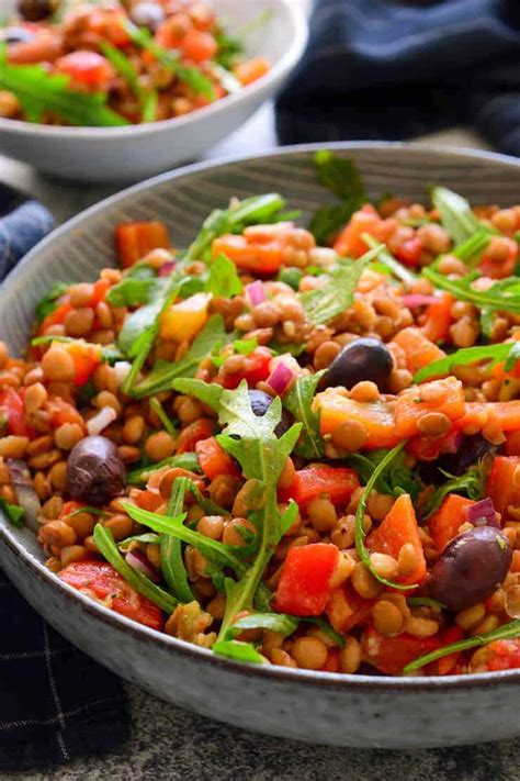 Vegan Lentil Salad With Roasted Red Peppers The Stingy Vegan