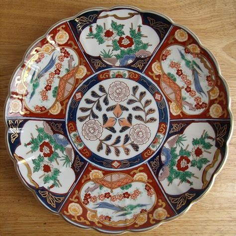 Wall Decor Hand Painted Red Blue Floral Plate Antique Maling Charger