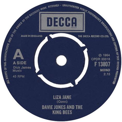 Davie Jones And The King Bees Liza Jane 1978 Vinyl Discogs