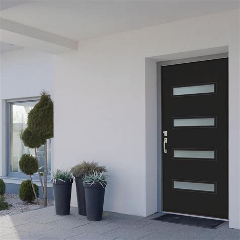 Mp Doors In X In Left Hand Inswing Lite Frosted Glass Black