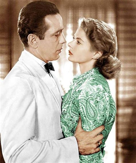 Humphrey Bogart Ingrid Bergman Lovely Colorized Still From