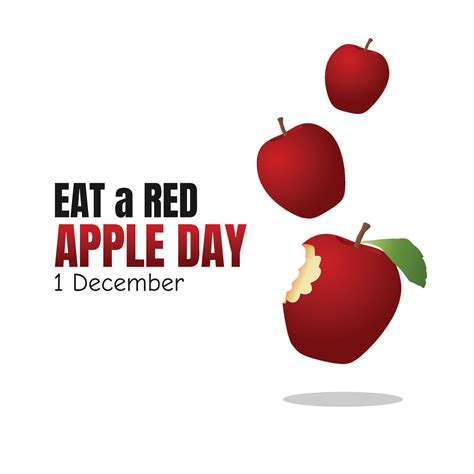 Eat A Red Apple Day Vector Illustration 5348176 Vector Art At Vecteezy