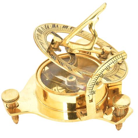 brass vintage nautical marine sundial compass