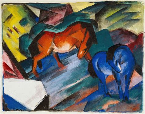 Red And Blue Horse By Franz Marc Artvee