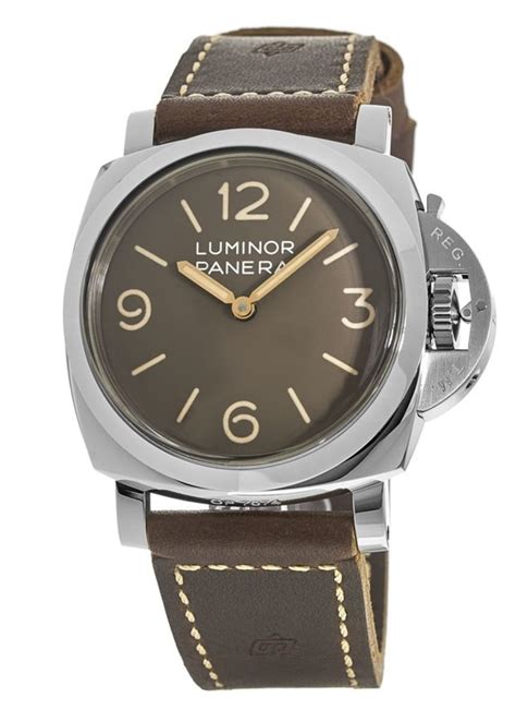 Panerai Luminor 1950 3 Days Acciao 47mm Brown Dial Leather Strap Mens