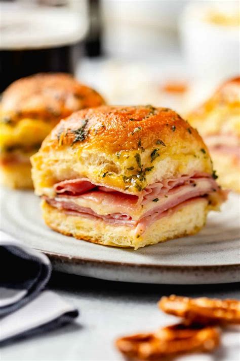 Easy Hot Ham And Cheese Sliders My Baking Addiction