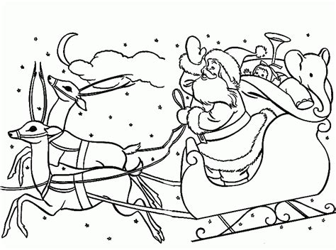 Santa Sleigh Coloring Pages Coloring Home