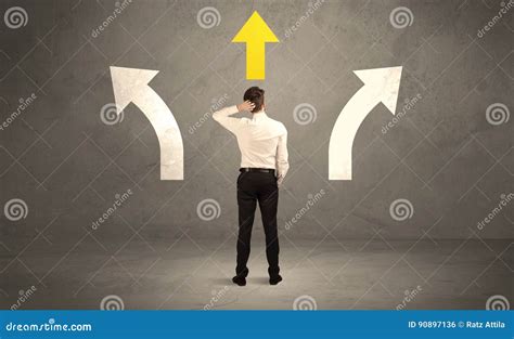 Salesman Making The Right Decision Stock Photo Image Of Indicator