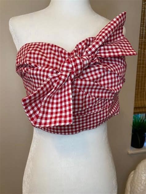 Strapless Bow Front Crop Top Etsy