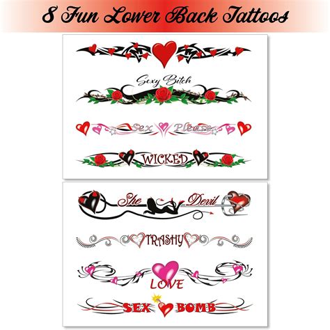 New 8 Large Sexy Naughty Temporary Tattoos For Women Ladies Adult Fun
