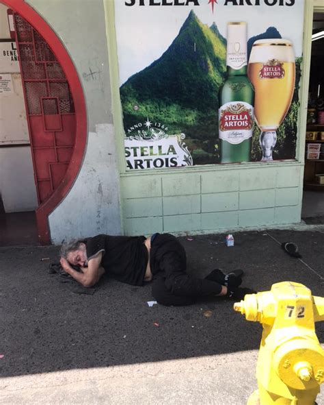 Passed Out At The Bus Stop On Hotel Steps From The Liquor Store