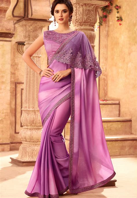 Light Mauve Art Silk Party Wear Saree 24005