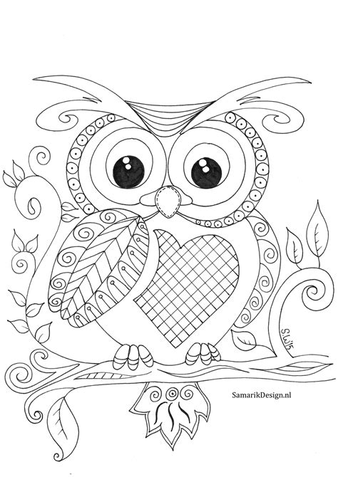 Owl Coloring Pages For Adults At Free Printable